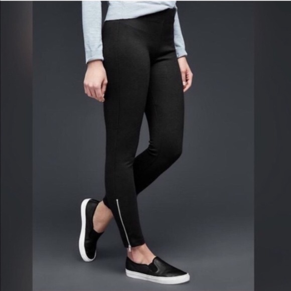 GAP Zip Ponte Black Leggings - Picture 1 of 3